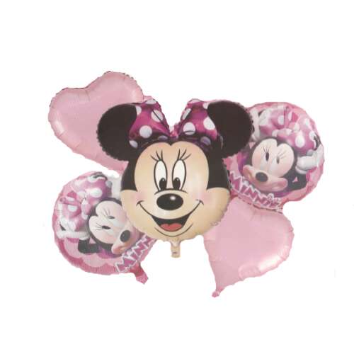 Bunch of 5 Minnie Mouse Happy Party Balloons, 65 x 50 cm