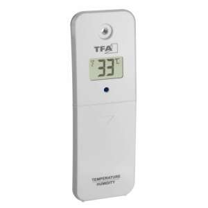 TFA 30.3239.02 Wireless Digital Temperature and Humidity Sensor, White, Compatible with MARBELLA - Weather Station