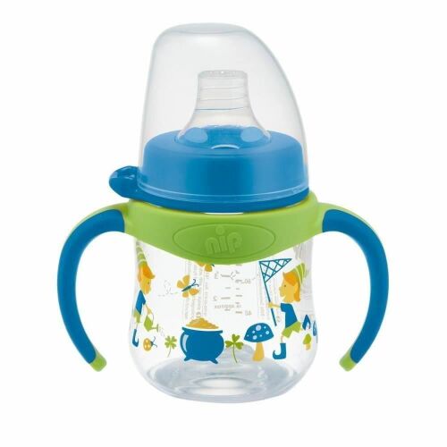 Nip Canuta 150ml Training Bottle for Boys, ergonomic handles, anti-colic valve