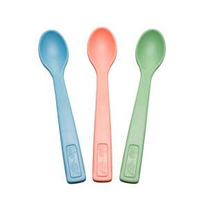nip Eat Green baby feeding spoons, set of 3, blue, pink, green, made from sustainable materials, BPA free - Children's cutlery