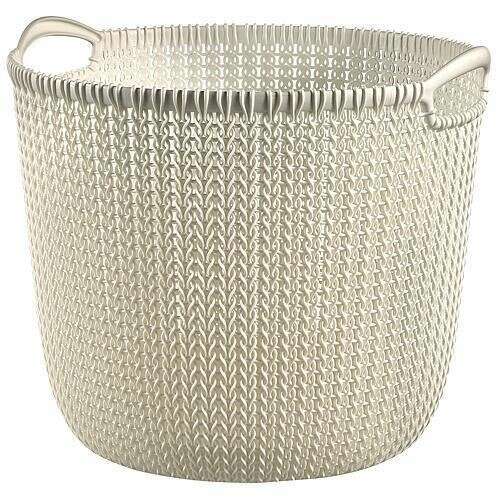 Cos rufe, 2 manere, crem, 30 L, 40x39x33 cm, Curver 62274008