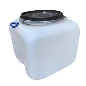 Praktikus 100L Négyzet Alakú Műanyag Hordó Fémgyűrűvel - Szögletes Nézet - Bor & Pálinka főzés