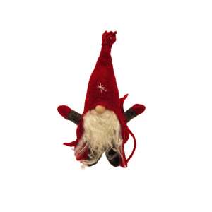 Piros filc karácsonyi manó dísz, 18 cm magas - Nonbrand Karácsonyi dekoráció