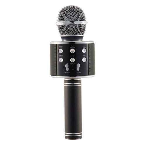 Vezeték nélküli fekete Bluetooth karaoke mikrofon