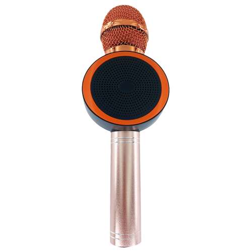 Vezeték Nélküli Karaoke Mikrofon Hangszóróval Es Bluetooth V11, Hordozható, Professzionális Hangszóró, Beépített Akkumulátor, Usb Töltés, Rózsaszín Aranyszín , Selling Depot®