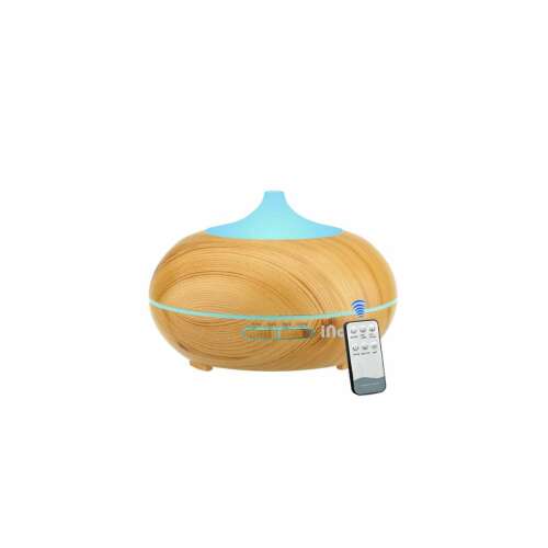 iNOV DZ-01 aromaterápiás diffúzor és párásító, LED világítással és távirányítóval, világos tölgy színben