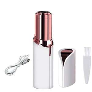 Fehér arcszőrzet eltávolító epilátor LED világítással és USB töltőkábellel. - Tiessa