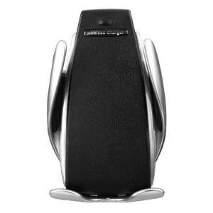 SMART SENSOR S5 2in1 vezeték nélküli autós töltő és telefontartó, fekete-ezüst - Autós töltő