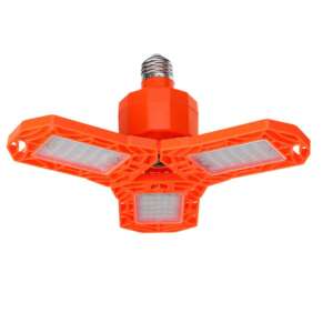 LED Garázs izzó, rugalmas csappantyúkkal a fényállításhoz, 30W, hideg fény 6500K, 3000 lumen, narancs