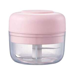 Mini elektromos, aprító fokhagymához, zöldségekhez, rózsaszín, 100ml