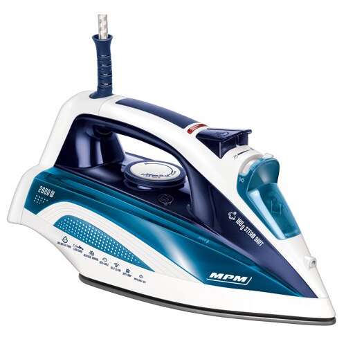 Călcător cu aburi MPM MZE-21NS 2800W, albastru și alb