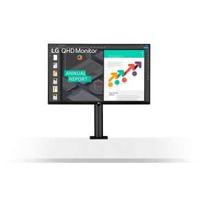 LG 27QN880P-B 27", 16:9, 2560x1440, 5ms, IPS, HDMI, DP, Fekete LED monitor 62325594 