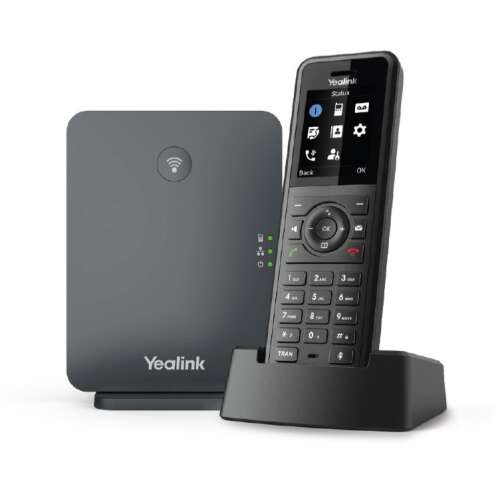 Telefon IP Yealink W77P, czarny, z podstawą i stacją bazową DECT, do komunikacji biznesowej