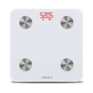Umax US20M Smart Body Composition Scale, weiß, digitales Display, Bluetooth-Konnektivität - Test-Analysegerät