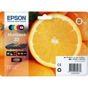 Epson 33 Multipack Tintenpatronen, Schwarz, Cyan, Magenta, Gelb, Foto Schwarz, original, für Epson Drucker - Epson