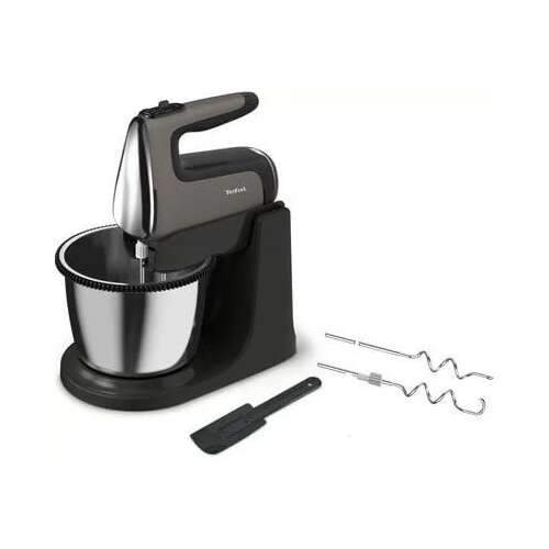 Tefal HT654E38 PowerMix Silence миксер със стоманена купа, кука за тесто, бъркалка и шпатула