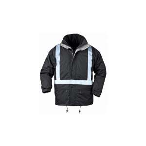 Jachetă de lucru Coverguard BODYGUARD II 4 în 1, neagră, cu benzi reflectorizante, mărime L - Palton de lucru