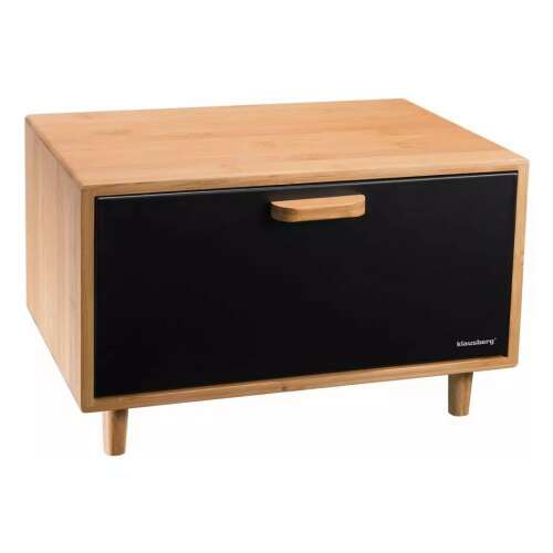 Хлеборезка Klausberg Retro, черен и бамбук, от неръждаема стомана и бамбук, с крака