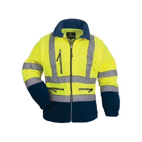 STATION sárga és kék jól láthatósági polár pulóver levehető ujjakkal