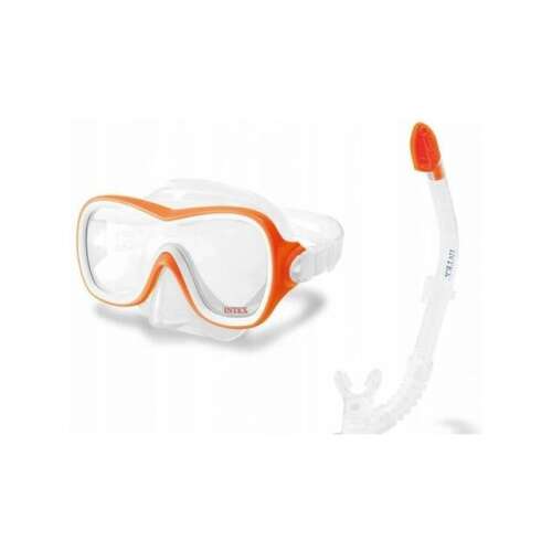 Set mască de scufundare și snorkel Intex Wawe Rider, portocaliu și alb