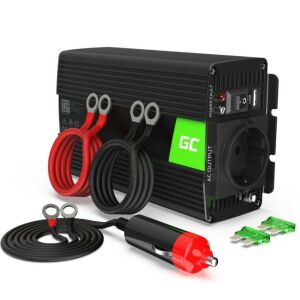 Green Cell Menič napätia 12V na 230V 500W Čistá Sínusoida s káblami a poistkami - Auto invertory