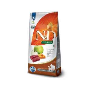 N&D Pumpkin Kutyaeledel Felnőtt Közepes és Nagy Fajtáknak, 12kg-os zsák, szarvas, tök és alma hozzáadásával - N&D