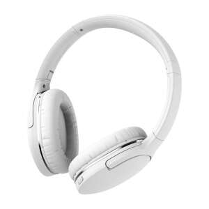Baseus Encok D02 Pro wireless headphones in white, angled view - Headphone
