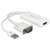 DeLock VGA-HDMI adapter hanggal, fehér, ferde nézet