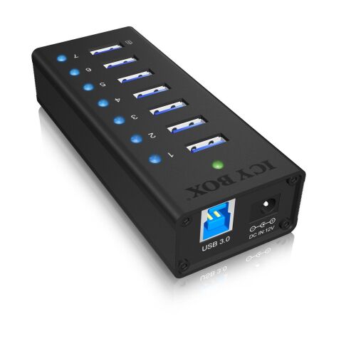 ICY BOX 7 Portos USB 3.0 Hub - Alumínium 170517693 - RaidSonic