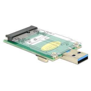 Konvertor DeLock USB 3.0 na mSATA, 62681, adaptér na pripojenie mSATA SSD k počítaču cez USB - Počítače a doplnky