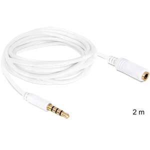 DeLock 2m white 3.5mm male to female audio extension cable - Cable