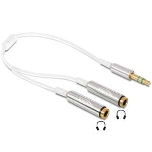 DeLock Cable audio splitter stereo jack male 3.5 mm 3 pin > 2x stereo jack female 3.5 mm 3 pin 25cm 65355 63381658 