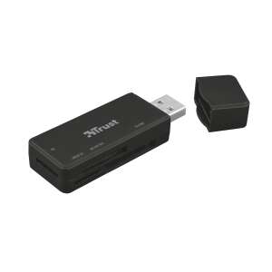 Czytnik kart Trust Nanga USB 3.1, czarny, widok pod kątem - Trust