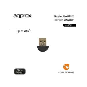 Approx APPBT05 Bluetooth 4.0 USB adapter, fekete, nano design - Bluetooth adapter