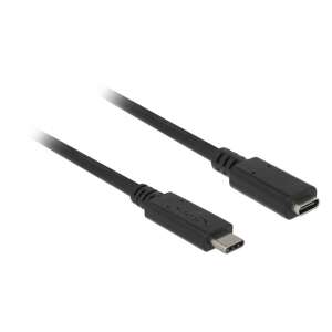 Predlžovací kábel DeLock SuperSpeed USB 3.1 Gen 1 Type-C samec > samica, 2m čierny - USB káble