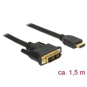 Kabel DeLock DVI-D do HDMI, 1,5m, czarny - Konwerter DVI