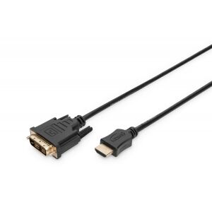 Assmann HDMI to DVI-D Adapter Cable - 2m, angled view - Digitus