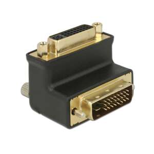 DeLock DVI-D (Dual Link) (24+1) male to DVI-D (Dual Link) (24+5) female port 90° angled adapter - Adapter