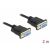 DeLock RS-232 D-Sub9 female to female null modem with narrow plug housing Serial Cable 2m Black 86605 71932999