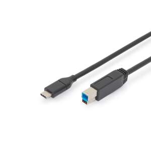 Assmann USB Typ-C auf USB B Kabel, 1,8m, schwarz - Digitus