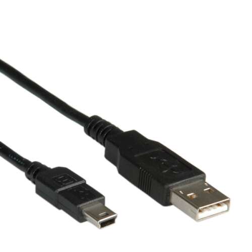 Roline USB-A 2.0 to mini 5 PIN cable, 3m, black
