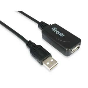 EQuip USB 2.0 extension cable with amplifier, 15m, black - USB Cable