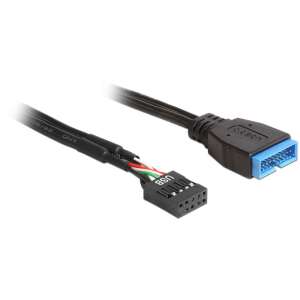 DeLock Cable USB2.0 pin header female > USB3.0 pin header male 45cm Black 83776 78846292 