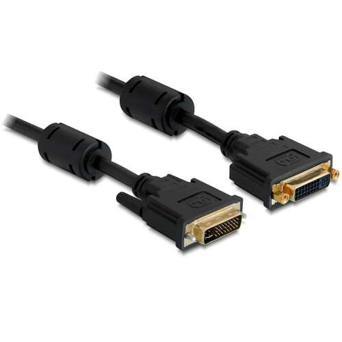 DeLock Extension cable DVI-I (Dual Link) (24+5) male > DVI-I (Dual Link) (24+5) female 1m Black 83106 110324604 - DVI kábel