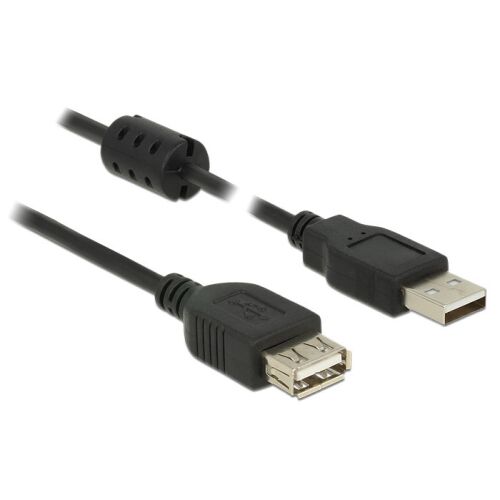 Cablu prelungitor, DeLock, USB 2.0 tip A tata &gt; USB 2.0 tip A mama, 2m, Negru