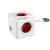 Listwa zasilająca Allocacoc PowerCube Extended USB z 4 gniazdami i 2 portami USB, biała z czerwonymi akcentami