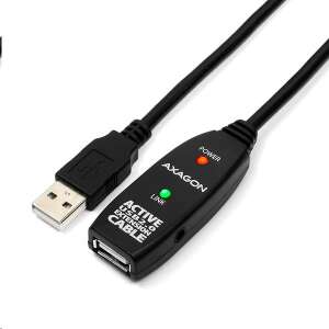 Axagon ADR-210 Aktywny kabel przedłużający USB 2.0, 10m, czarny - Kabel danych