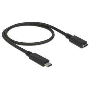 Kabel DeLock SuperSpeed USB 3.1 Gen 1 USB Typ-C męski > żeński, 0,5m, czarny - Konwerter USB