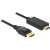 Kabel DeLock DisplayPort do HDMI, 2m, czarny, 4K