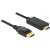 Kábel DeLock DisplayPort do HDMI, 2m, čierny, 4K